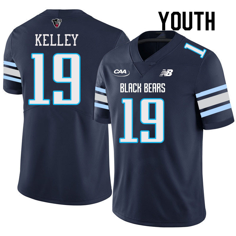 Youth #19 Jack Kelley Maine Black Bears College Football Jerseys Stitched Sale-Navy